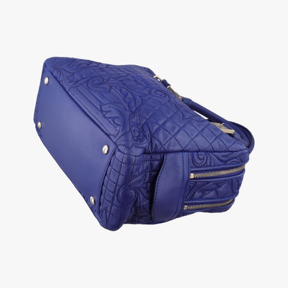 Versace Medusa Demeter Vanity Satchel Blue Leather — view 4