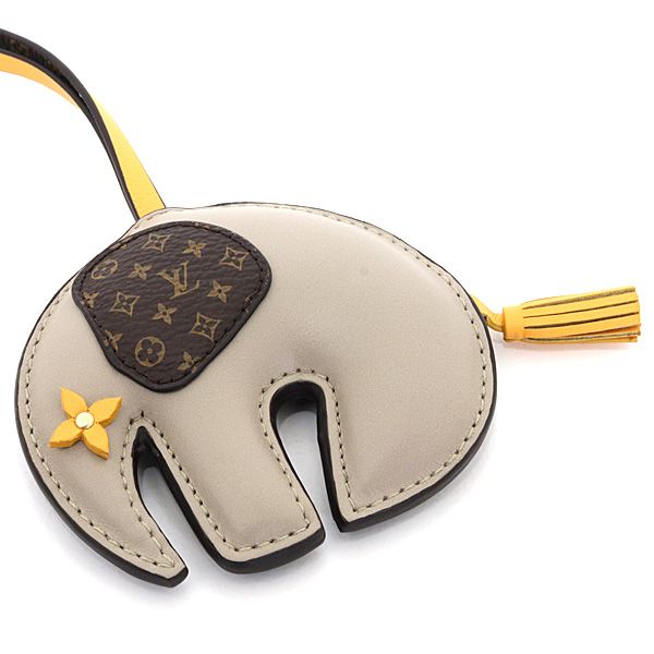 Louis Vuitton Bag Charm LV Elephant Taupe Monogram Canvas Calf — view 3