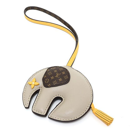 Louis Vuitton Bag Charm LV Elephant Taupe Monogram Canvas Calf