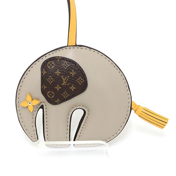 Louis Vuitton Bag Charm LV Elephant Taupe Monogram Canvas Calf — view 2