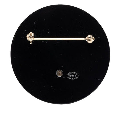 Chanel CC Logo Faux Pearl Brooch Gold Black Plated Plastic — view 2