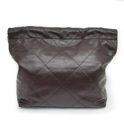 Chanel 22 Small Handbag Bordeaux GL Calfskin Chain with Shoulder Pouch Purple — view 2