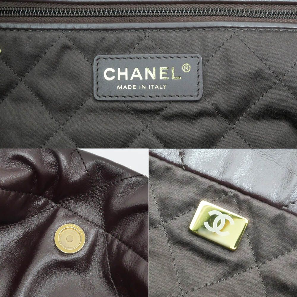 Chanel 22 Small Handbag Bordeaux GL Calfskin Chain with Shoulder Pouch Purple — view 6