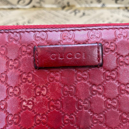 Gucci Wallet Micro GG Leather Red Round Card Billfold Coin — view 5