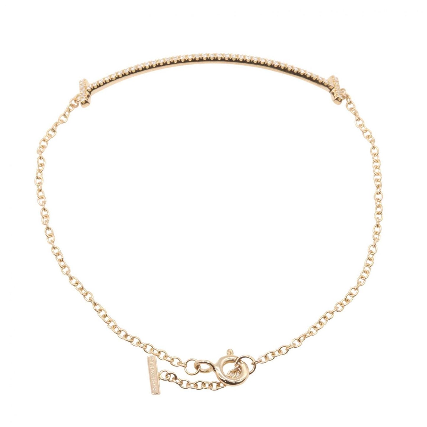 Tiffany & Co Bracelet T Smile Diamond 16.5 cm 18k Pink Gold — view 2