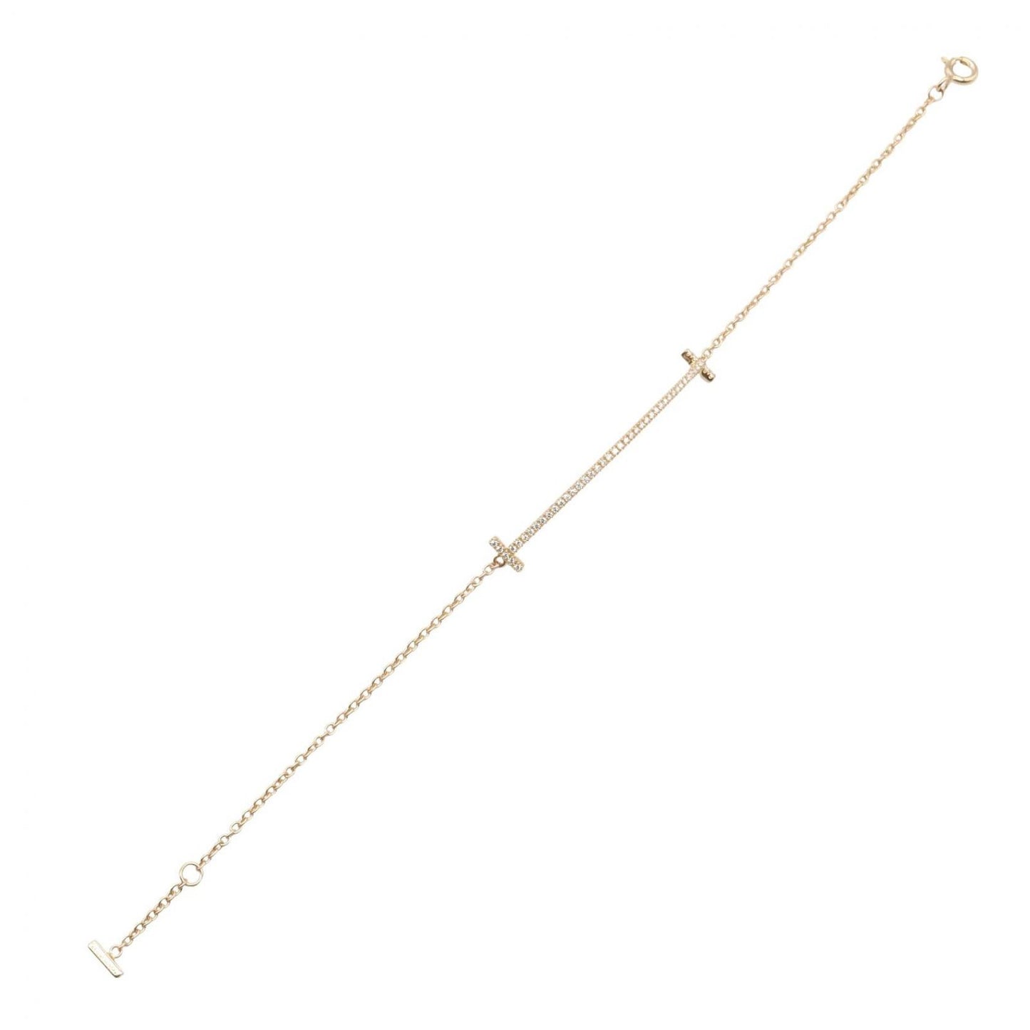 Tiffany & Co Bracelet T Smile Diamond 16.5 cm 18k Pink Gold — view 3