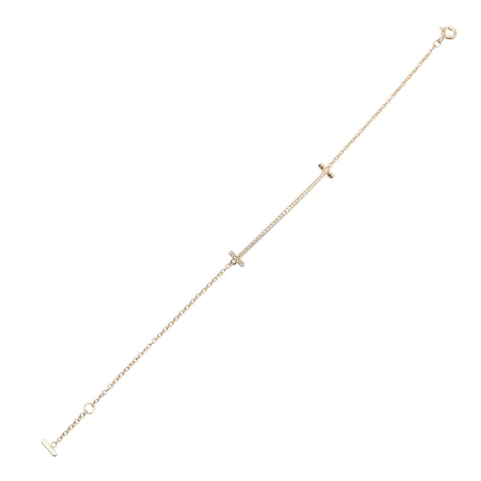 Tiffany & Co Bracelet T Smile Diamond 16.5 cm 18k Pink Gold — view 3
