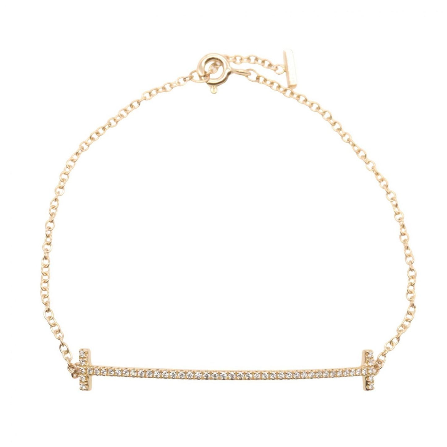 Tiffany & Co Bracelet T Smile Diamond 16.5 cm 18k Pink Gold