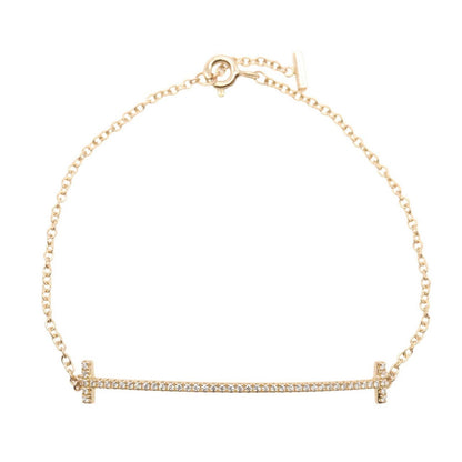 Tiffany & Co Bracelet T Smile Diamond 16.5 cm 18k Pink Gold