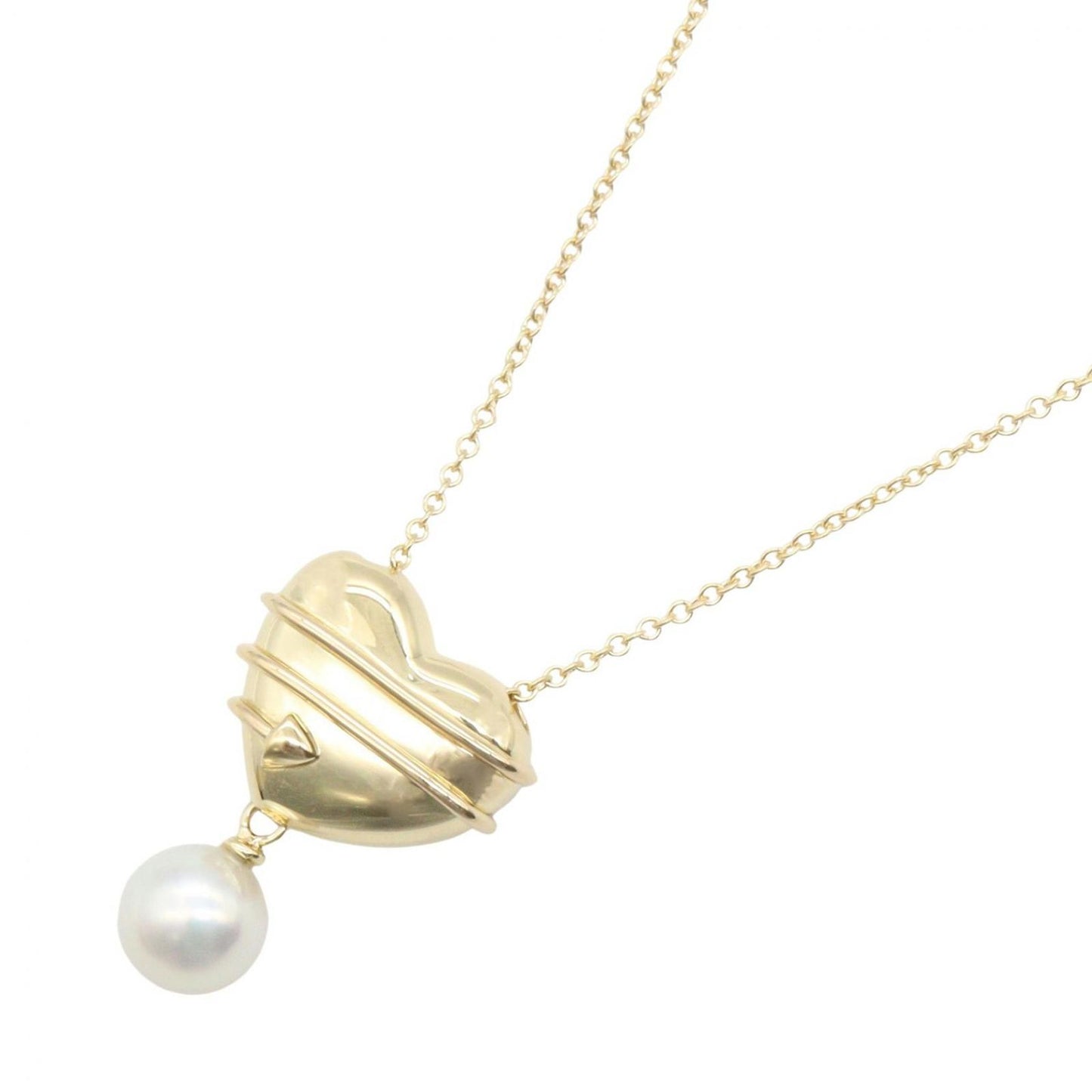 Tiffany & Co Necklace Heart Aro Pearl 41 cm 18k
