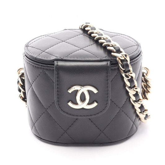Chanel Shoulder Bag Quilted Mini Vanity Black Lambskin Chain
