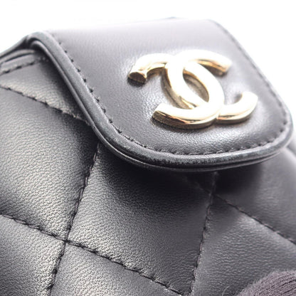 Chanel Shoulder Bag Quilted Mini Vanity Black Lambskin Chain — view 7