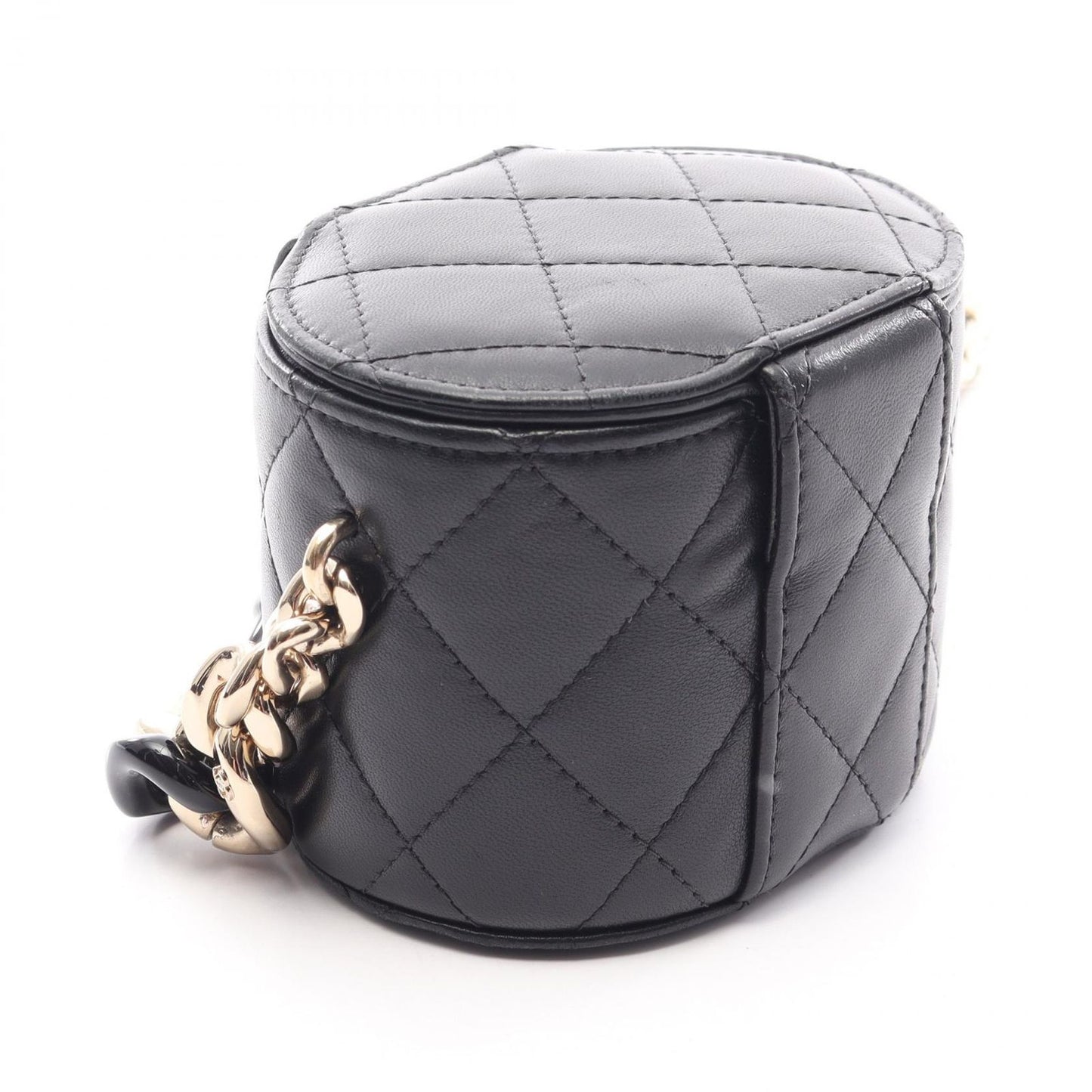 Chanel Shoulder Bag Quilted Mini Vanity Black Lambskin Chain — view 2