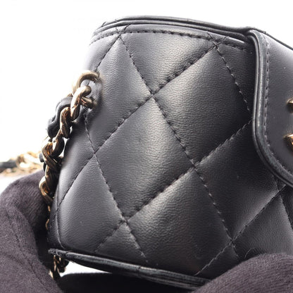 Chanel Shoulder Bag Quilted Mini Vanity Black Lambskin Chain — view 6