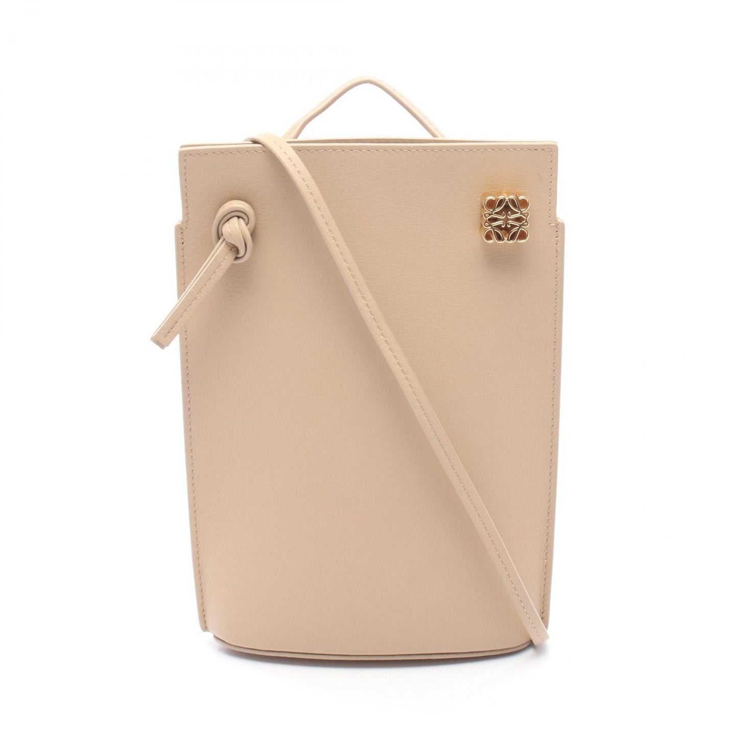 Loewe Shoulder Bag Dice Pocket Beige Leather