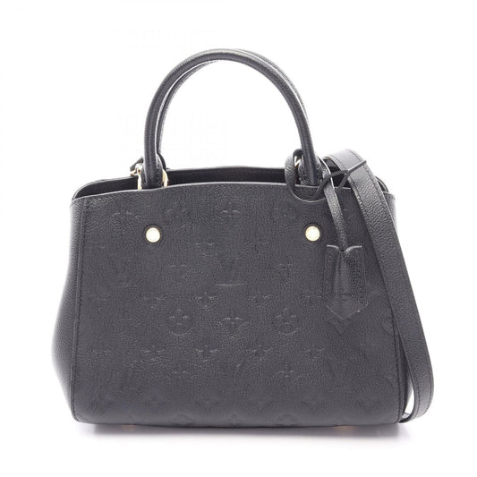 Louis Vuitton Handbag Montaigne BB 2-Way Noir Leather Montigne BB
