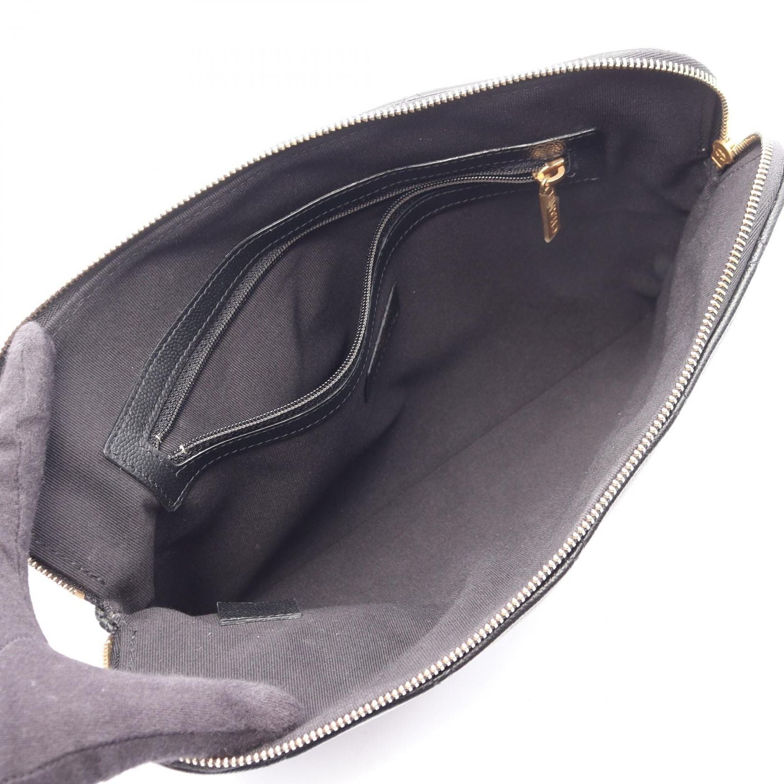 Chanel Clutch Quilted Black Caviar Leather — view 3