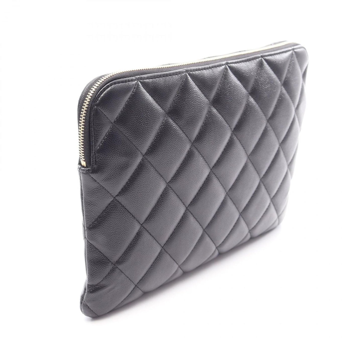 Chanel Clutch Quilted Black Caviar Leather — view 2