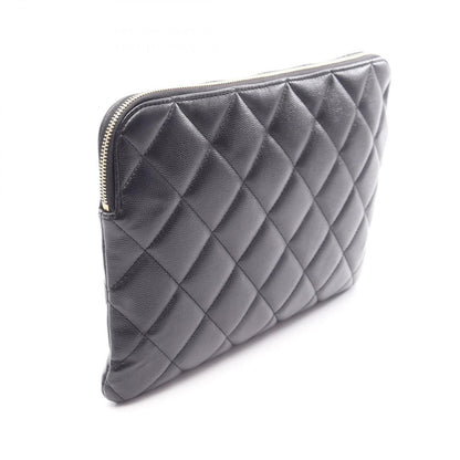 Chanel Clutch Quilted Black Caviar Leather — view 2