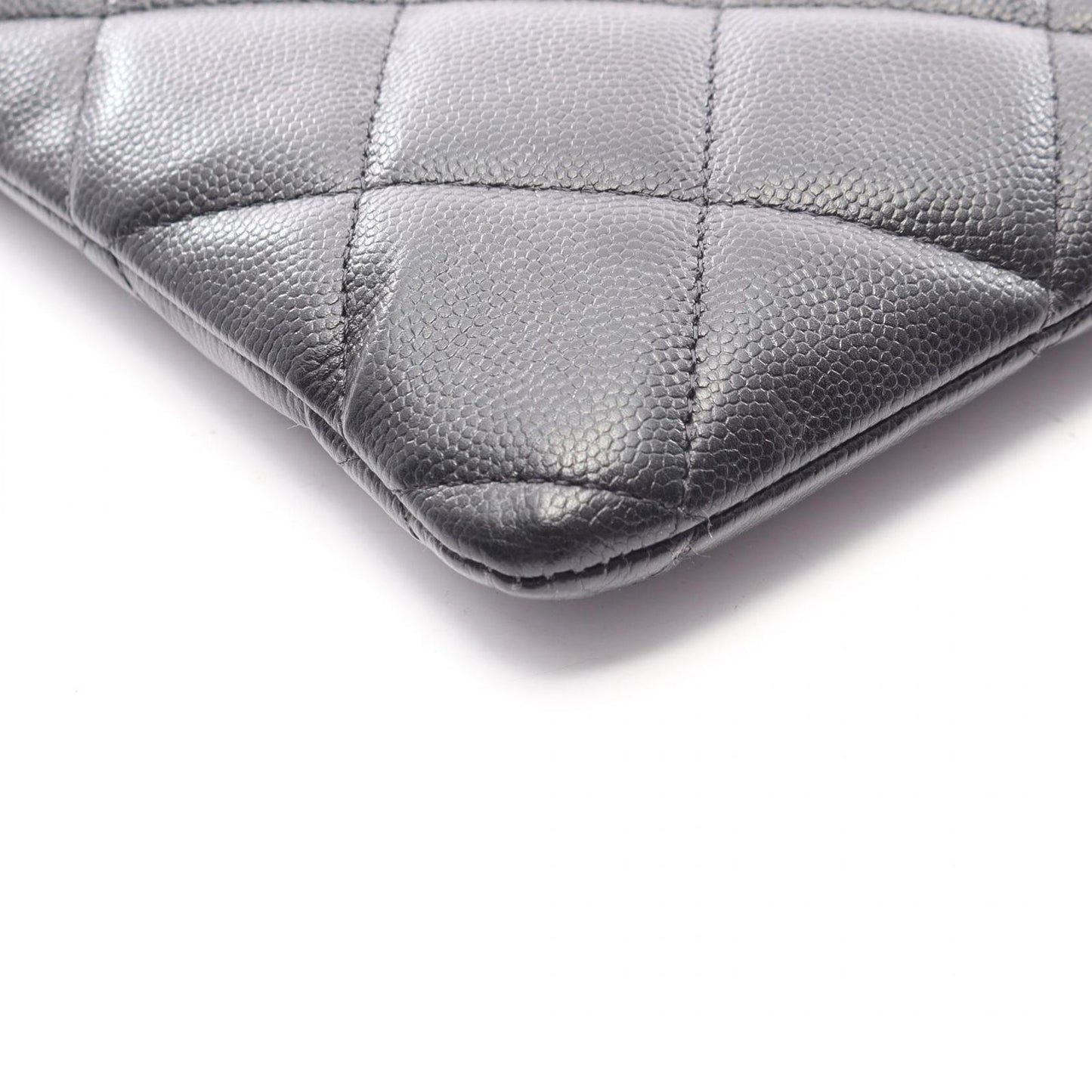 Chanel Clutch Quilted Black Caviar Leather — view 8