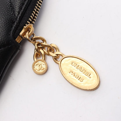 Chanel Clutch Quilted Black Caviar Leather — view 9