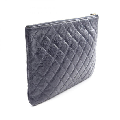 Chanel Clutch Quilted Navy Caviar Leather — view 2