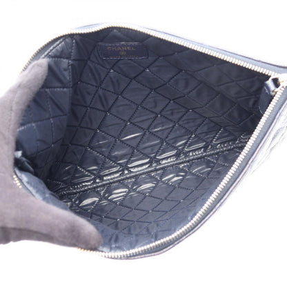 Chanel Clutch Quilted Navy Caviar Leather — view 3