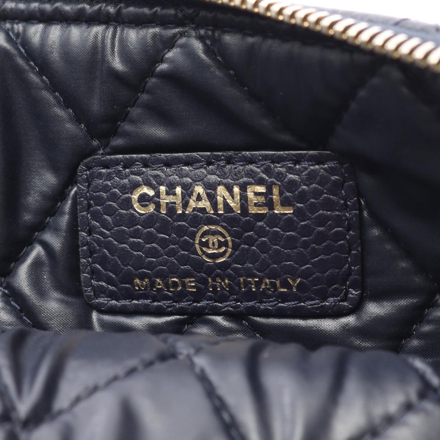 Chanel Clutch Quilted Navy Caviar Leather — view 4
