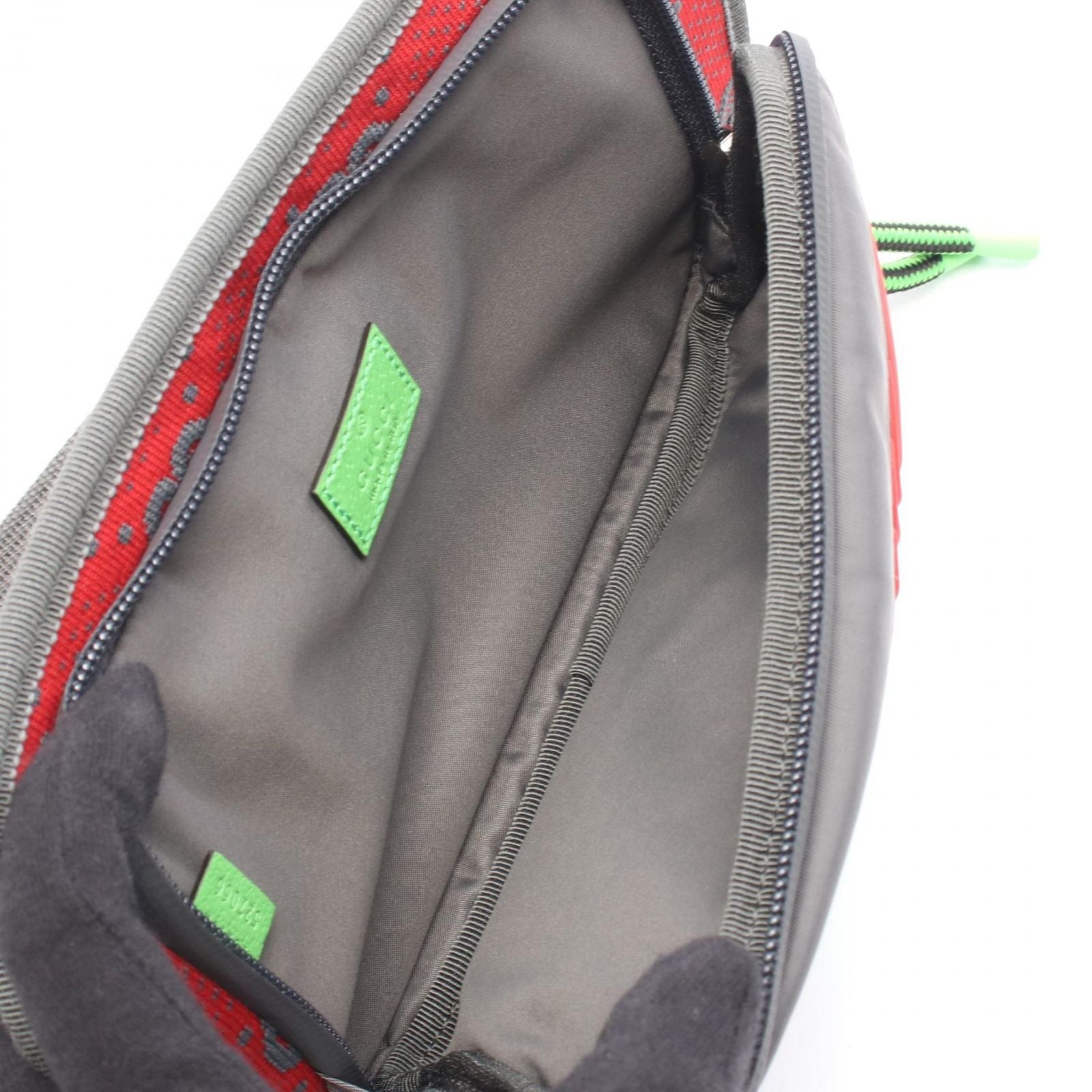 Gucci Waist Bag GG Red Gray Nylon Interlocking — view 3