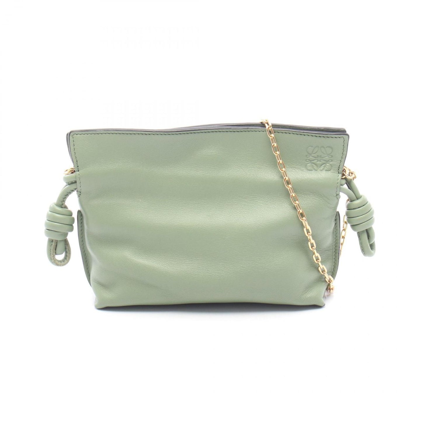 Loewe Clutch Flamenco Nano 2-Way Green Leather