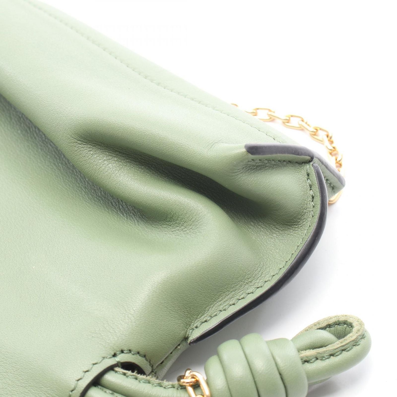 Loewe Clutch Flamenco Nano 2-Way Green Leather — view 6