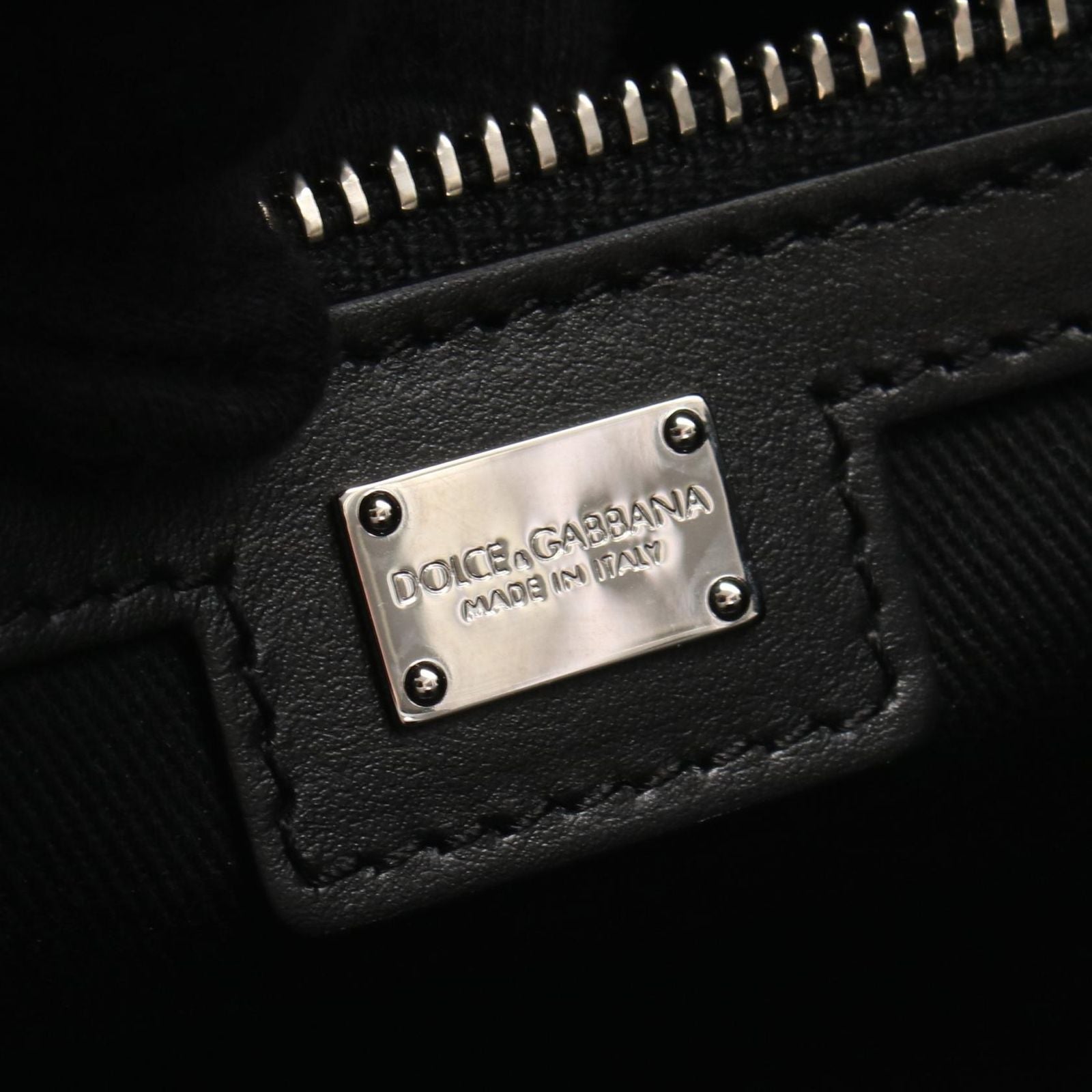 Dolce & Gabbana Tote DG Logo 2-Way Natural Black Canvas Leather Handbag — view 4