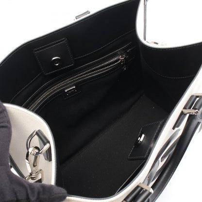 Dolce & Gabbana Tote DG Logo 2-Way Natural Black Canvas Leather Handbag — view 3