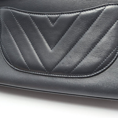 Chanel Shoulder Bag Top Handle Stitch 2-Way Navy Lambskin Chain — view 9