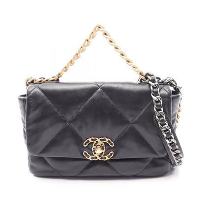 Chanel Shoulder Bag 19 Dizeneuf 2-Way Black Lambskin 19 Quilted Chain