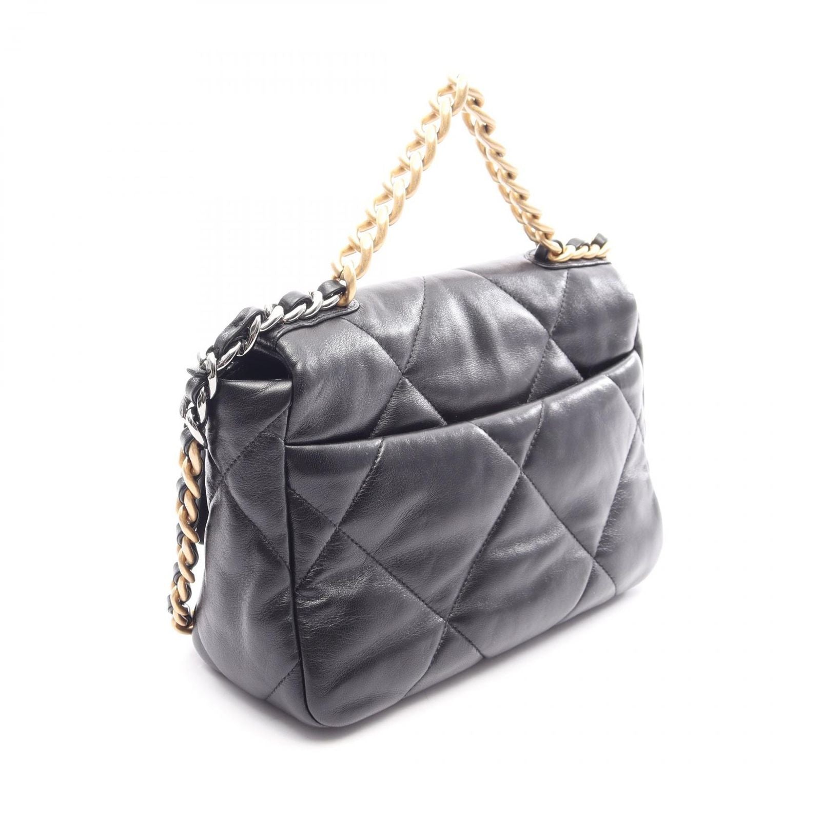 Chanel Shoulder Bag 19 Dizeneuf 2-Way Black Lambskin 19 Quilted Chain — view 2