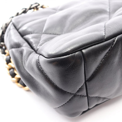 Chanel Shoulder Bag 19 Dizeneuf 2-Way Black Lambskin 19 Quilted Chain — view 7