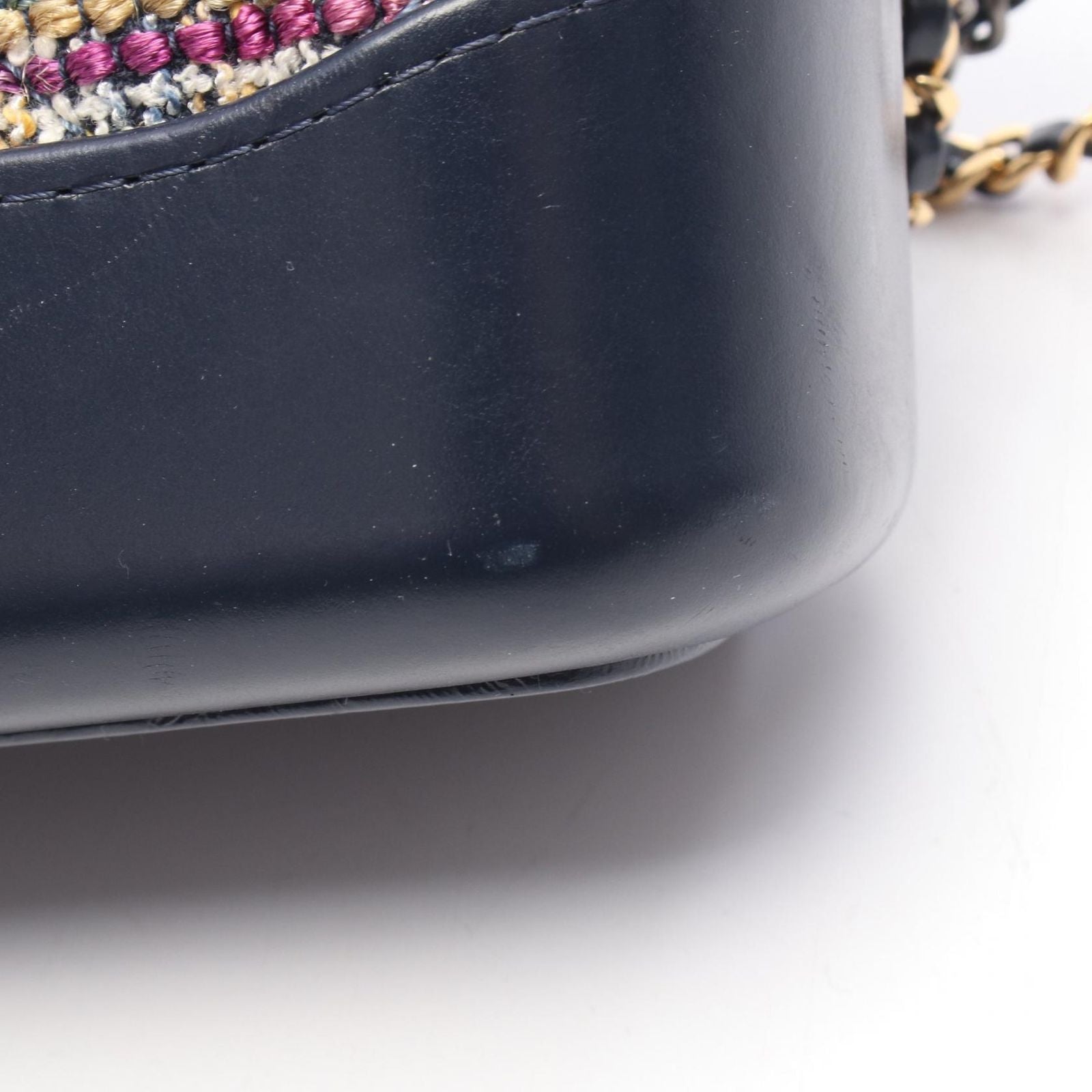 Chanel Shoulder Bag Gabriel de Small Hobo Navy Multi Fabric Leather Chain — view 8