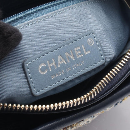 Chanel Shoulder Bag Gabriel de Small Hobo Navy Multi Fabric Leather Chain — view 4