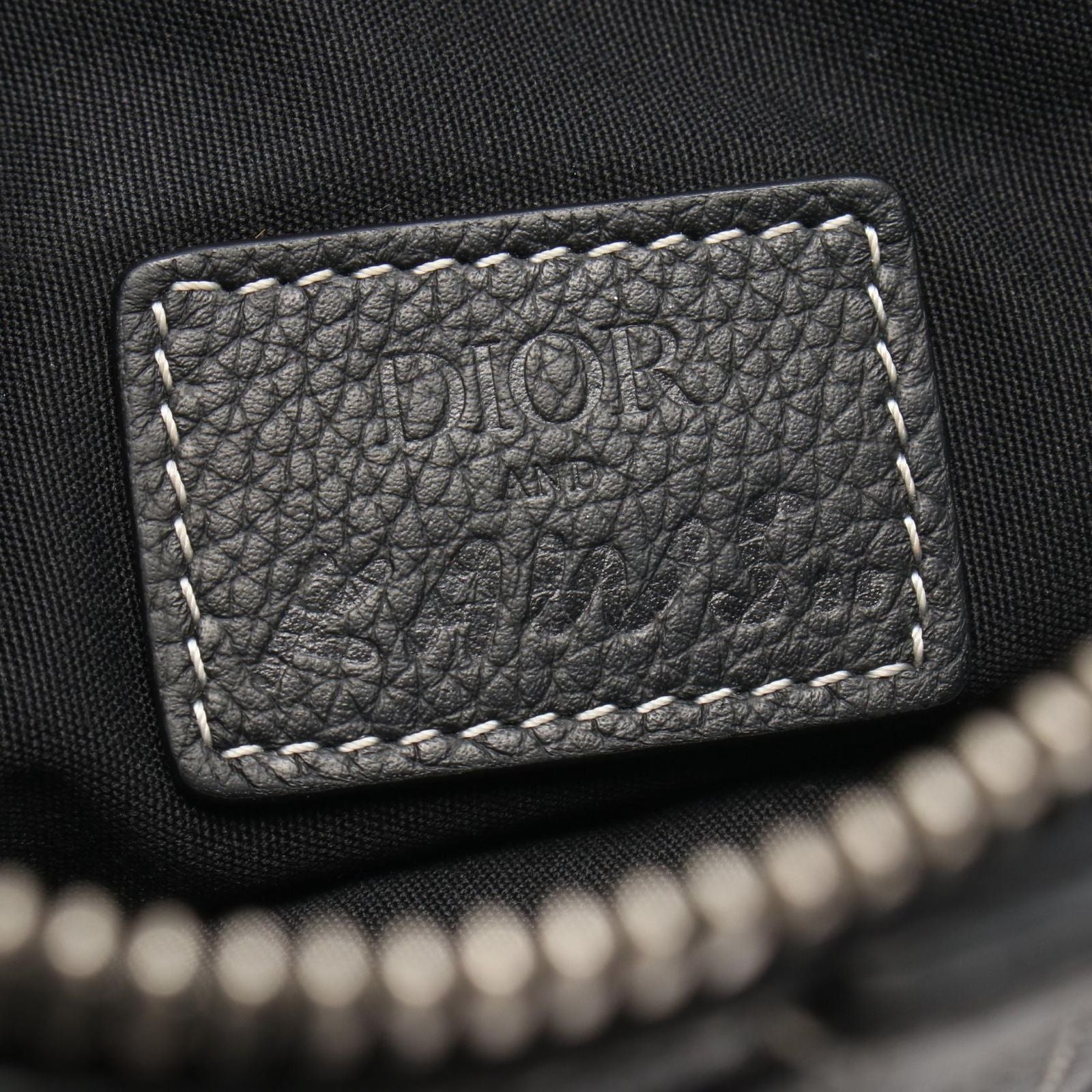 Dior Waist Bag Kaws Saddle Black Leather — view 4