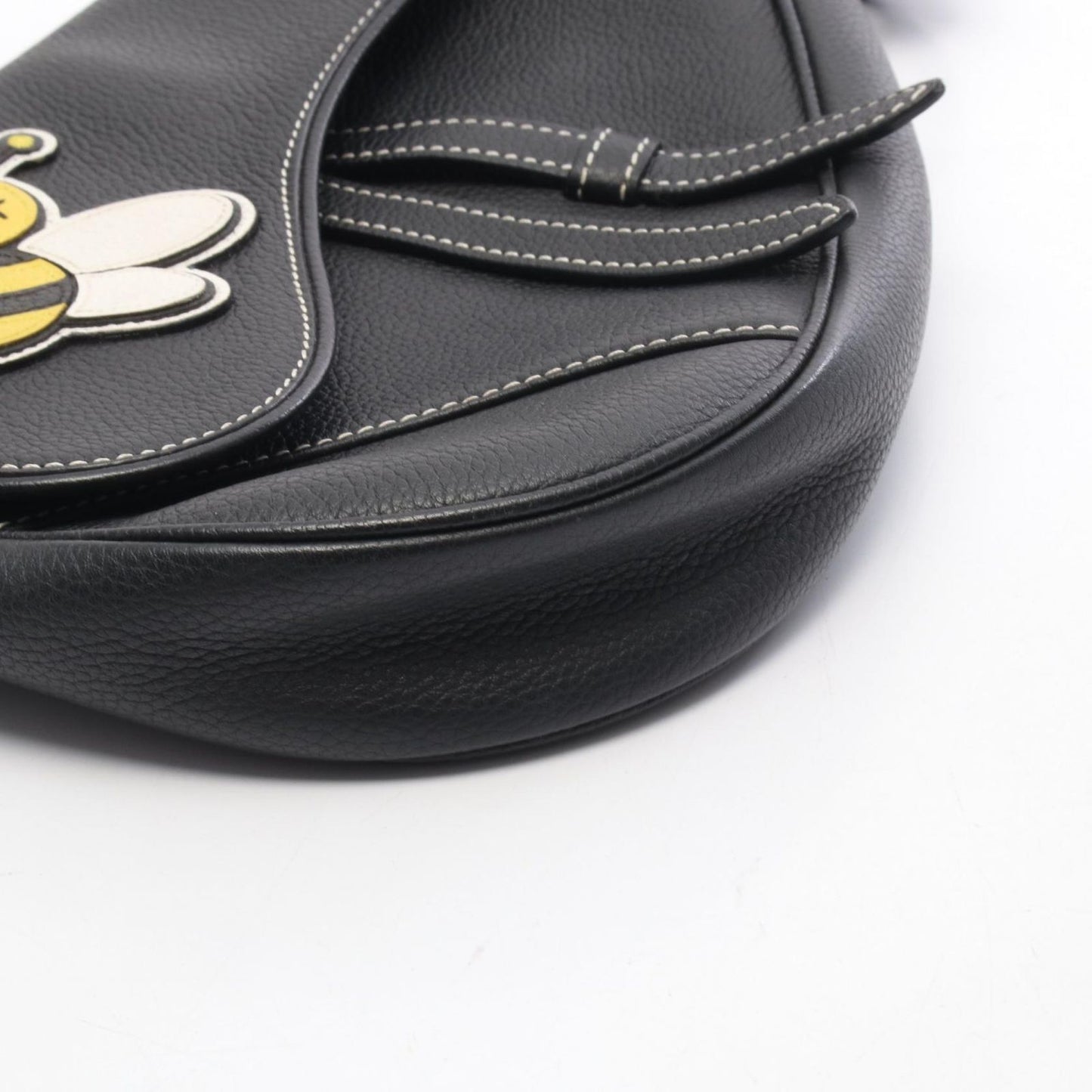 Dior Waist Bag Kaws Saddle Black Leather — view 6