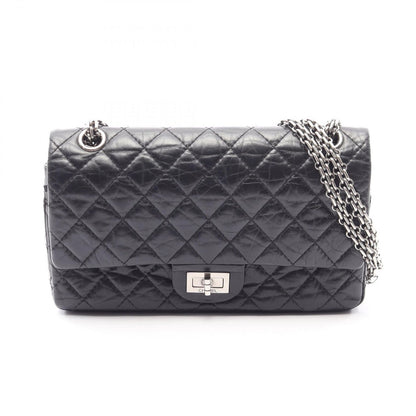 Chanel Shoulder Bag 2.55 Quilted Mademoiselle Chain Black Calf Double Flap