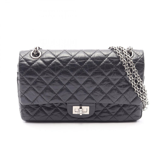Chanel Shoulder Bag 2.55 Quilted Mademoiselle Chain Black Calf Double Flap