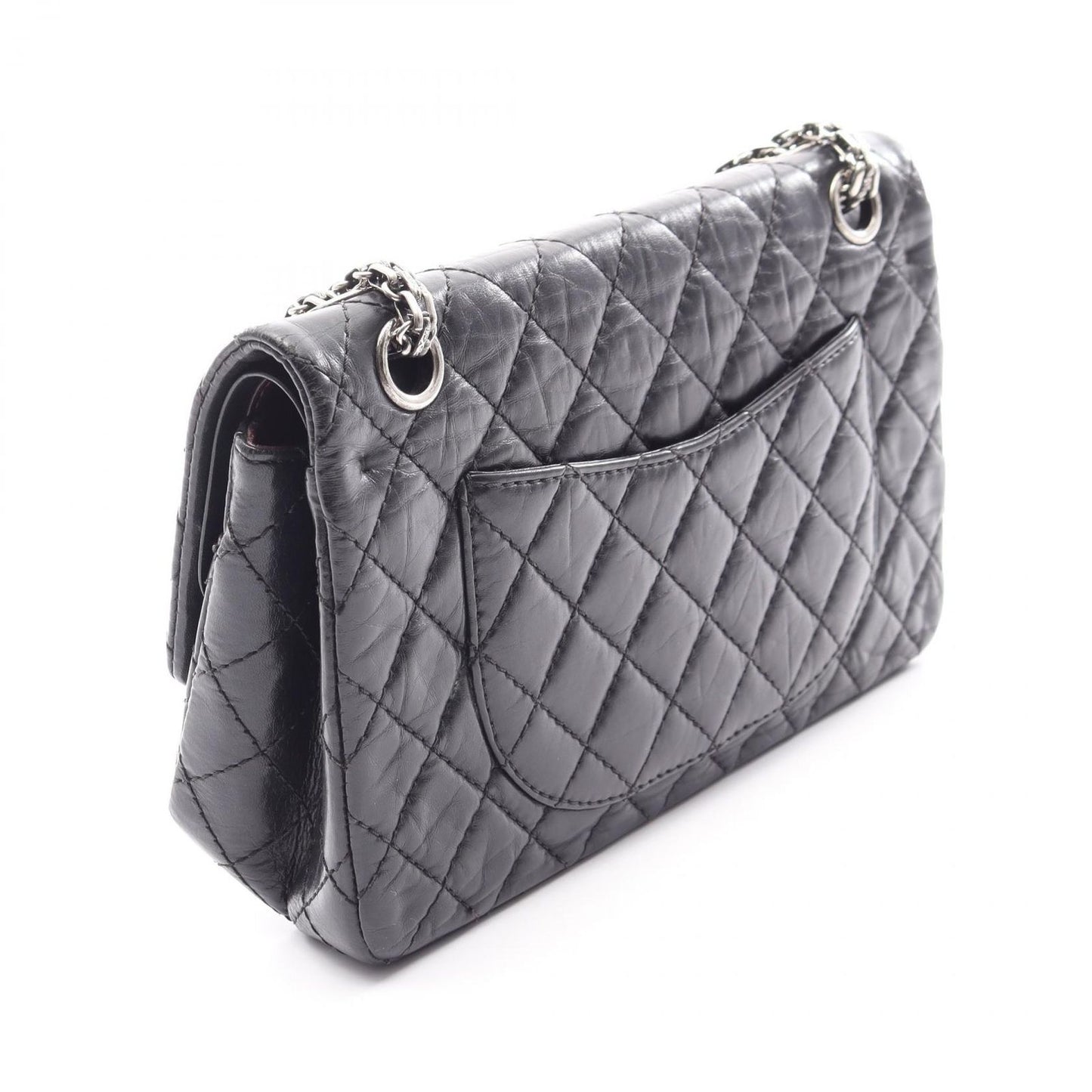 Chanel Shoulder Bag 2.55 Quilted Mademoiselle Chain Black Calf Double Flap — view 2