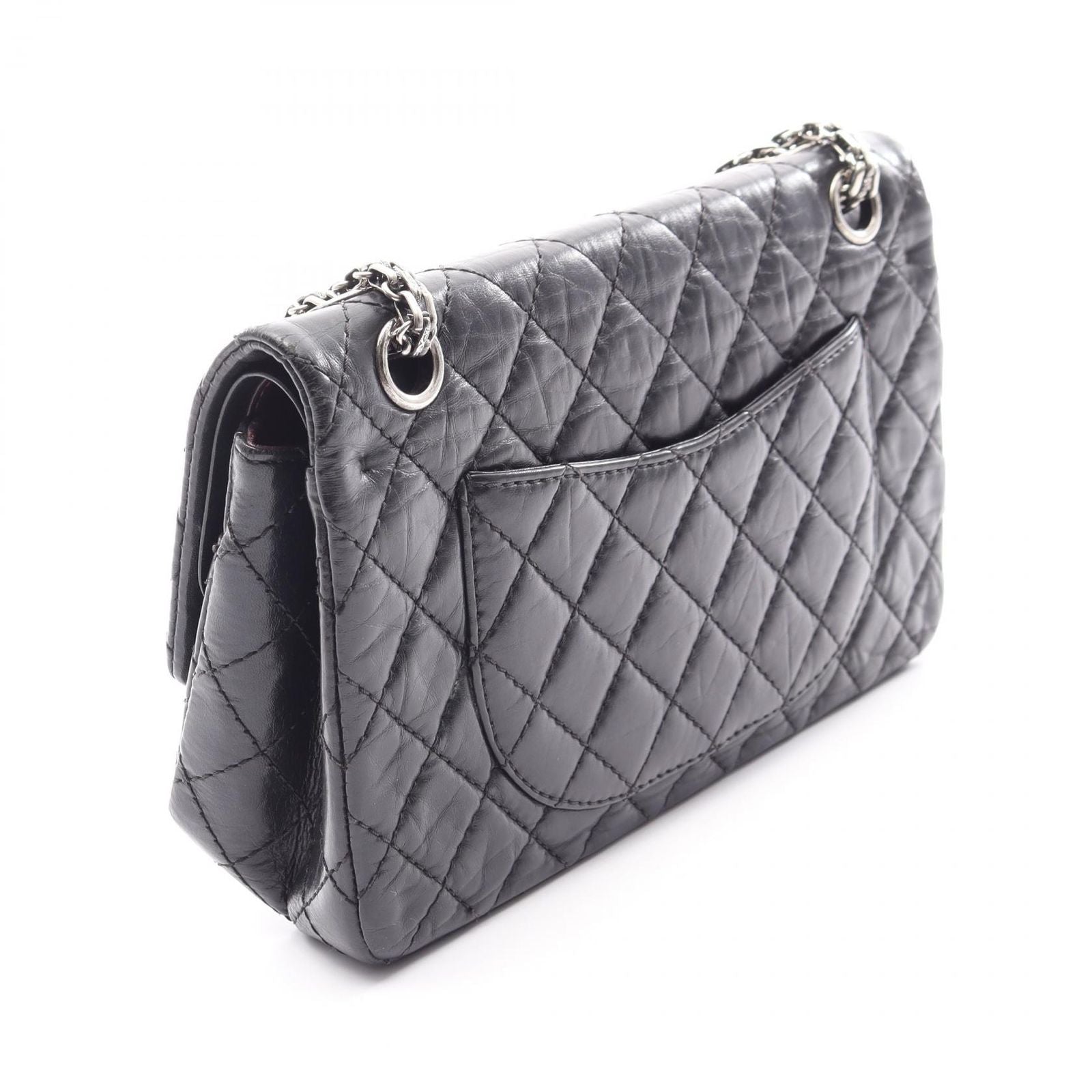 Chanel Shoulder Bag 2.55 Quilted Mademoiselle Chain Black Calf Double Flap — view 2