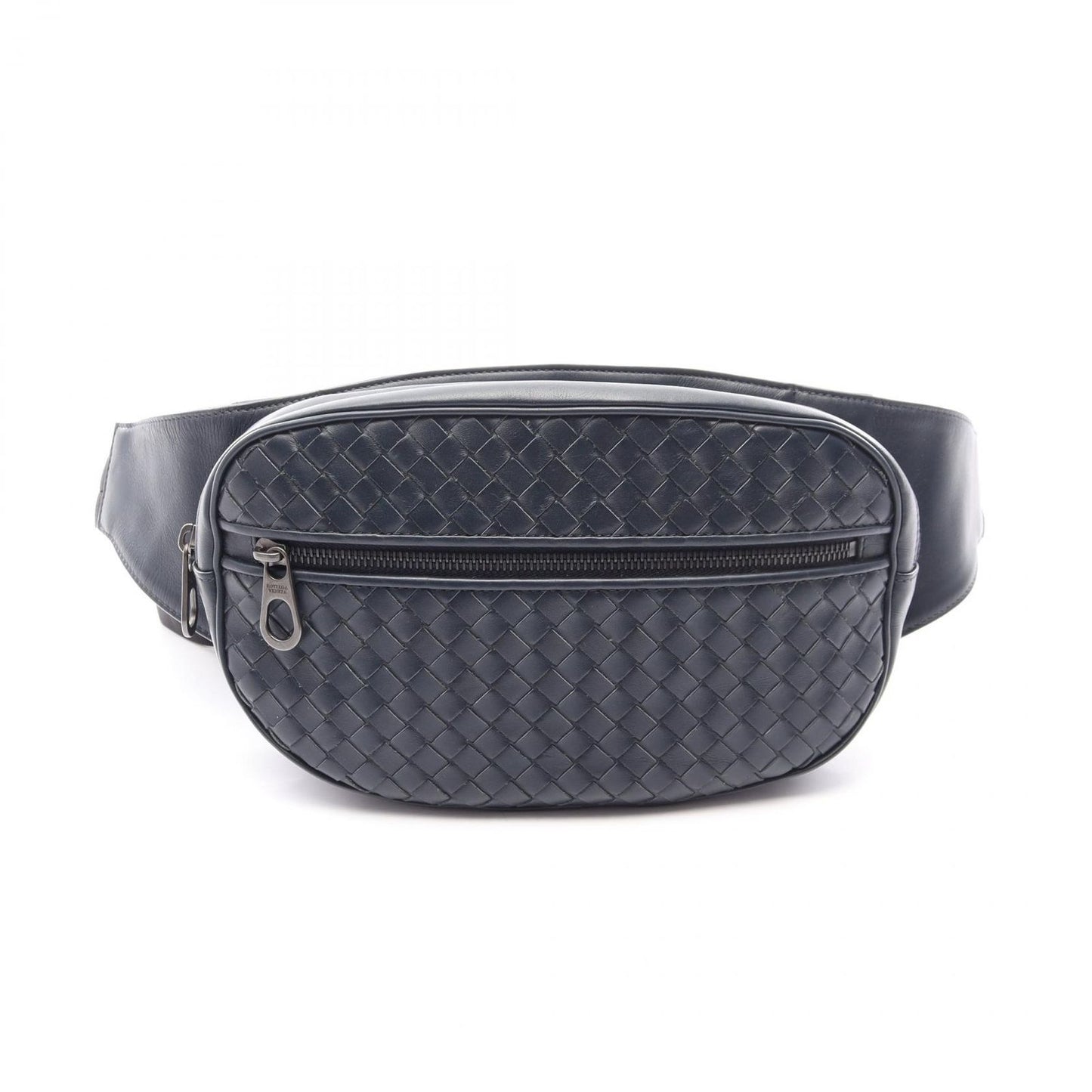 Bottega Veneta Waist Bag Intrecciato Navy Leather