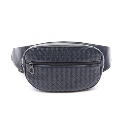 Bottega Veneta Waist Bag Intrecciato Navy Leather