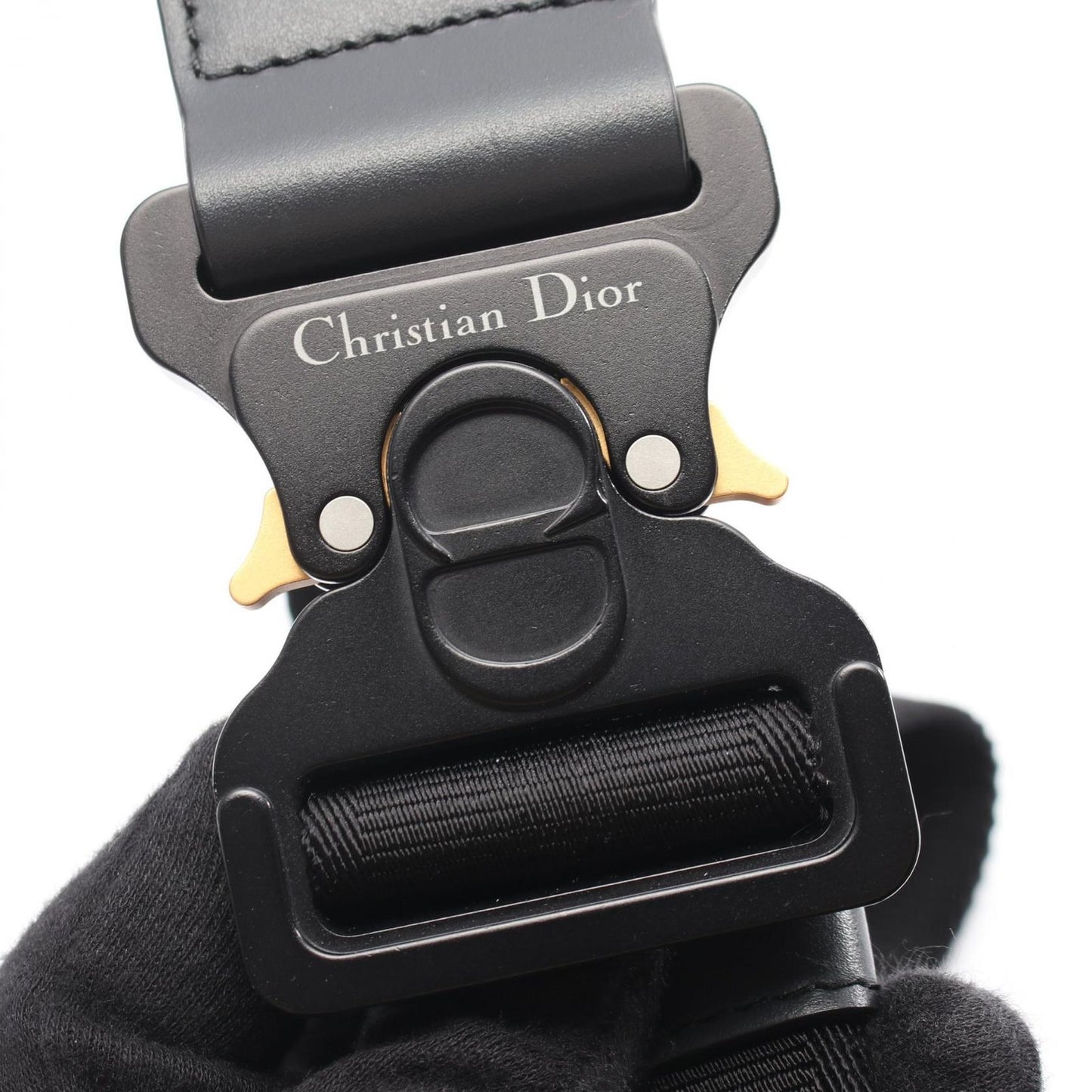 Dior Waist Bag Black Navy Leather — view 9