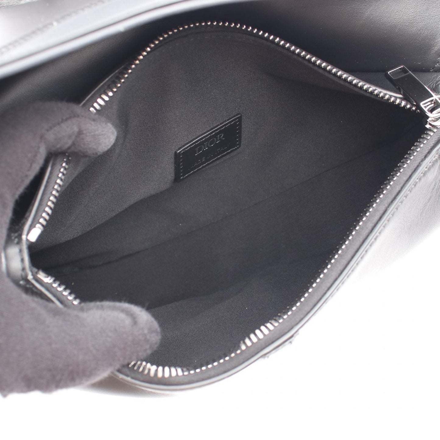 Dior Waist Bag Black Navy Leather — view 3
