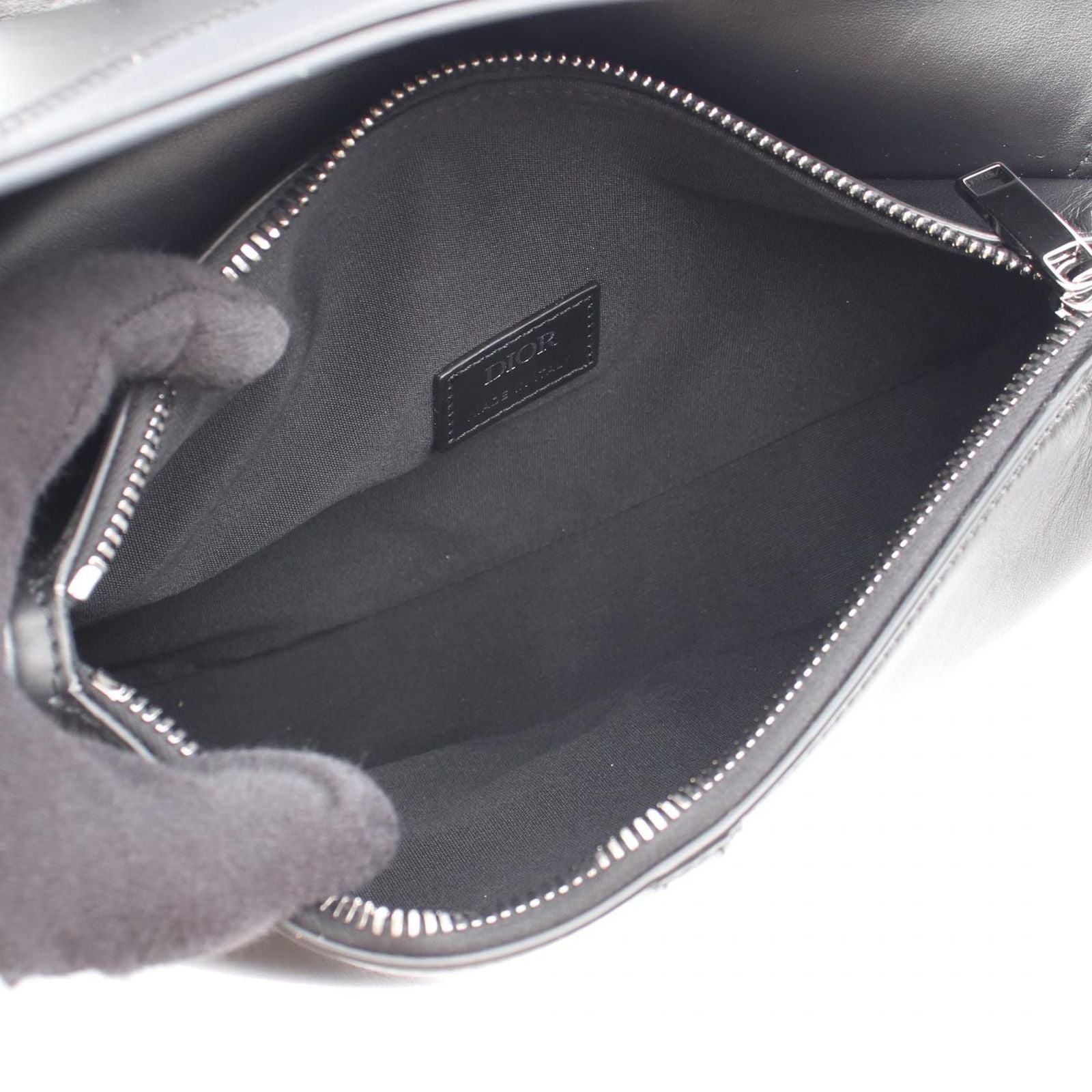Dior Waist Bag Black Navy Leather — view 3